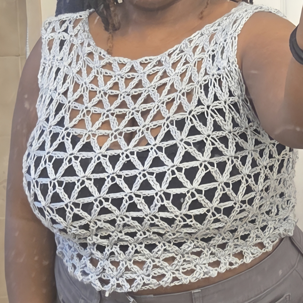 Women's Crochet Lace Top - White